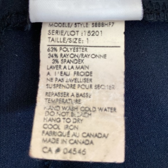 Navy Blue Slimline Midi Skirt with back kick slit - Picture 7 of 8